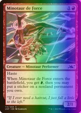 MTG Magic the Gathering Minotaur de Force (114/689) Unfinity LP FOIL
