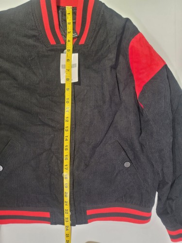 Forever 21 Corduroy Black Red Casual Button Down Jacket Womens Size Medium NWT - Picture 8 of 8