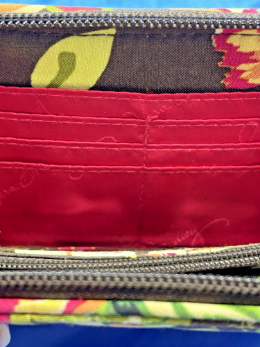 Vera Bradley Ribbons Brown Floral Wallet Zip Around Wallet NEW NO TAGS NICE! - Picture 8 of 10