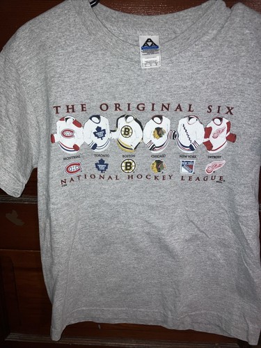 Vintage The Original Six NHL Hockey Tee Shirt By AAA Size Youth Large - Picture 6 of 9