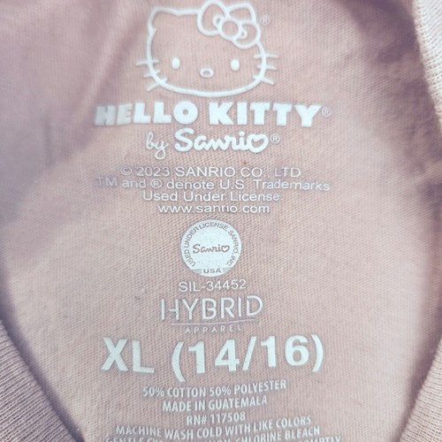 Hello Kitty Shirt Long Sleeve XL (14/16) Girls Sanrio holiday kitty core T Pink - Picture 3 of 4