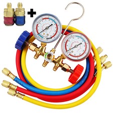 AC Diagnostic Manifold Gauge Set for R-134A R-22 R-12 with Couplers Adapter S9Q8