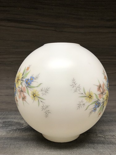 Viktorianischer Lampenschirm Bankettsalon Blumenmuster satiniert Glaskugel Bradley Hubbard 9 Zoll - Bild 8 von 16
