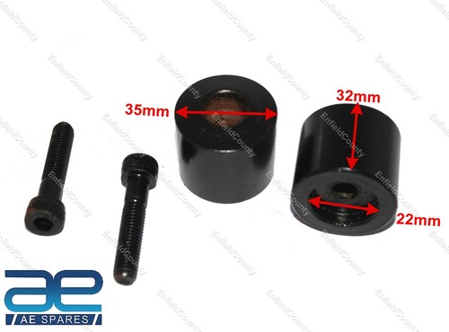 S'adapte Aux Royal Enfield Bullet Poids De Bout De Guidon Noir ECs - Photo 3/12