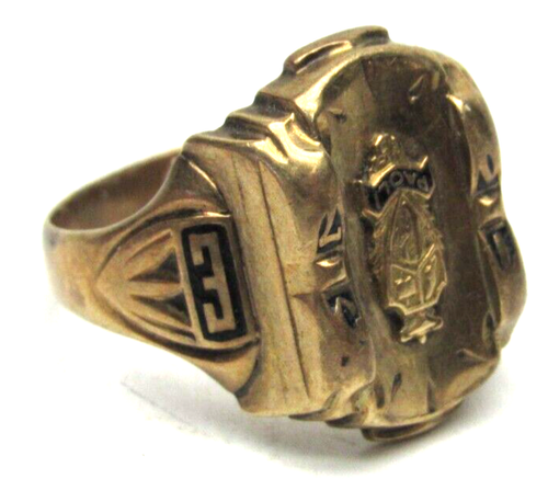 RARE 1937 Paoli High School Class Ring 10k Gold Indiana Size 10 Vintage Antique - Picture 7 of 12