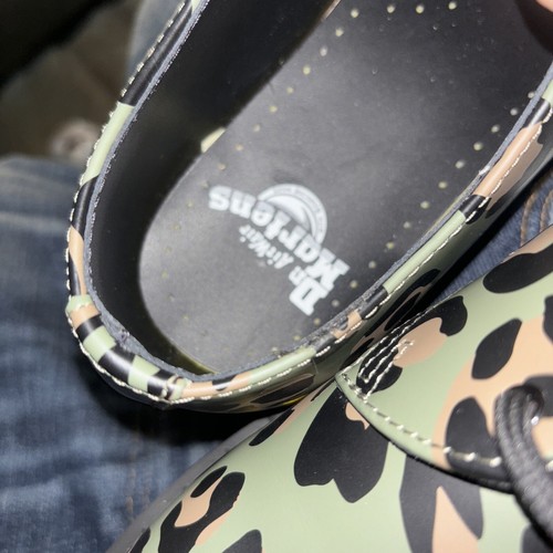 Dr. Martens 27686 Skull Leopard Print Oxfords Green Men's 9 Women’s 10 New Doc - Picture 5 of 8