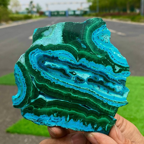 214G Natural Chrysocolla/Malachite transparent cluster rough mineral sample - Bild 8 von 23