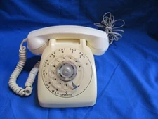 Vintage Automatic Electric Rotary Dial Desk Top Telephone Off White Parts/Repair