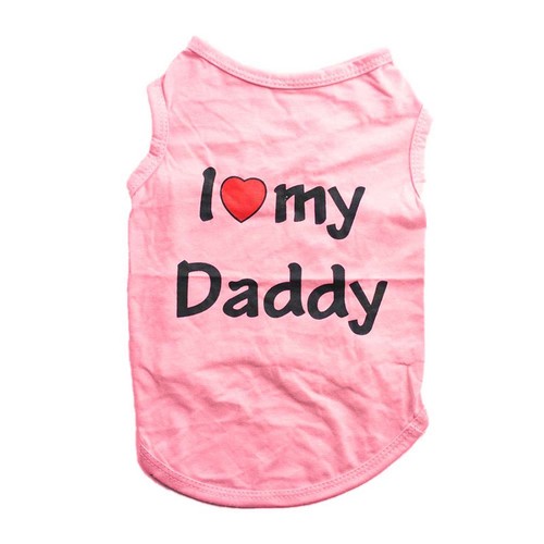 Lovely I Love My Daddy Mommy Small Dog Puppy Pet Cotton Clothes - Picture 3 of 21