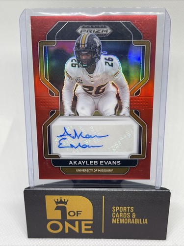 2022 Panini-Prizm Draft Picks Auto #38/199 - Akayleb Evans - Univ of Missouri  - Picture 1 of 2