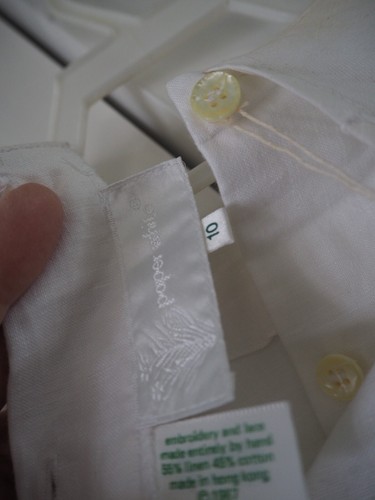 Handmade Paper White Girls Battenberg Lace Blouse Size 10 Ivory NOS - Picture 7 of 9