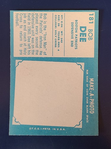 Tarjetas de fútbol americano Topps 1961 completa tu conjunto que elijas elige cada una #133-198 - Imagen 95 de 125
