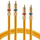 Pair HIFi Audio RCA Cable Male Plug Signal Extension Wire Connector Cord Adapter