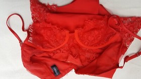 La Perla Red Bodysuit Lace and Sheer Mesh US 30 IT 0 - C