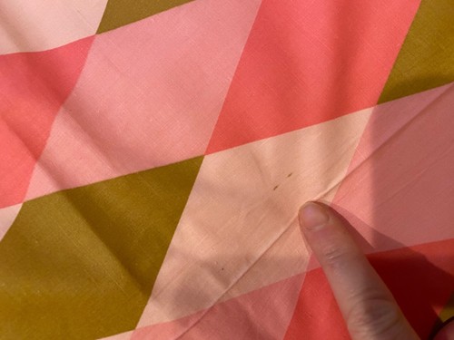 Vintage MCM Fabric 36" X 222" Pinks Iconic 50's Triangles Cotton - Picture 8 of 9