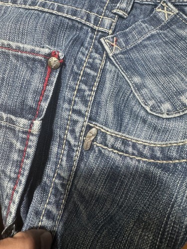 VINTAGE Nike Air Jordan Jeans Men 32 Blue Wide Leg Skater Denim Casual 32x30 - Picture 8 of 15