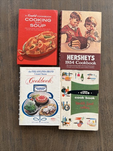 Cookbooks 70s-80s  Campbell Cutco Hershey Philly Cream Cheese HC Lot of 4