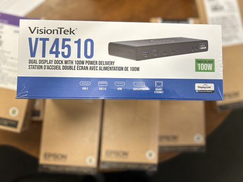 BRAND NEW VisionTek VT4510 Dual Display 4K USB 3.0 USB-C Docking Station 100W - 第 2/3 張圖片