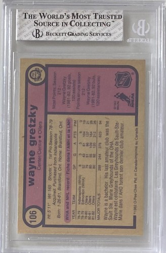 1982-83 O-Pee-Chee #106 Wayne Gretzky Edmonton Oilers - Picture 2 of 2