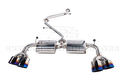 2.5" Blue Burnt Quad Tips Cat Back Exhaust For 19-Up Toyota Corolla Hatchback - Bild 7 von 11