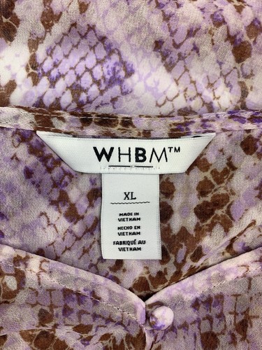 White House Black Market Size XL Snake Print Flutter Sleeve Chiffon Blouse - Picture 7 of 7