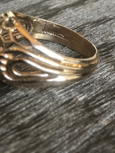 Vintage Style Designer 14K Yellow Gold Pearl Ring Sz 6.5, Nice 5 Grams - Picture 9 of 12