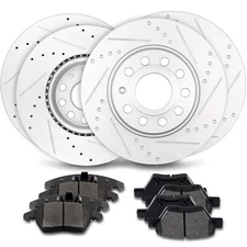 Front & Rear Brake Rotors Discs Ceramic Pads For 2010-2014 Volkswagen Jetta