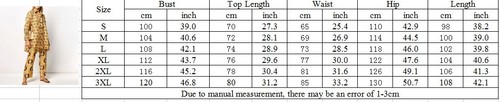 Women printed casual long sleeved shirt wide leg pants long pants set 2PCS - Picture 2 of 24