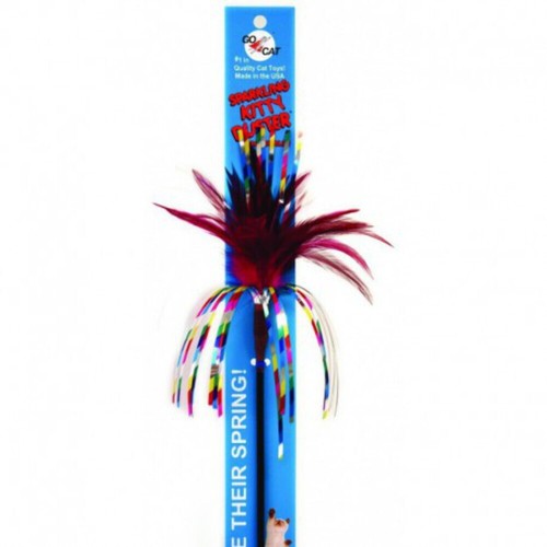 Go Cat Long Sparkling Kitty Duster 36" Cat Toy Teaser