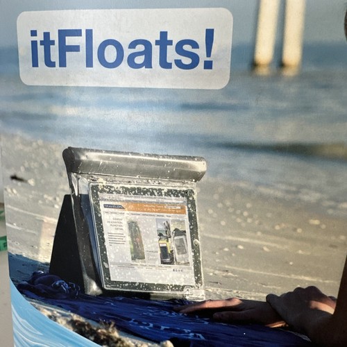 Travelon Waterproof Tablet Portfolio Gray Submersible 20m 65 feet Floats New - Picture 2 of 7