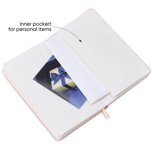 Cuaderno diario forrado 100 gsm papel grueso tapa dura rosa - Imagen 4 de 7