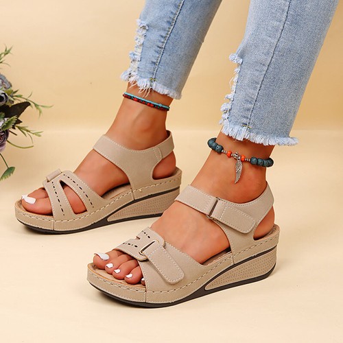Hot, Womens Ladies Slingback Sandals Casual Orthopedic Wedge Summer Walking Shoe - Picture 33 of 40