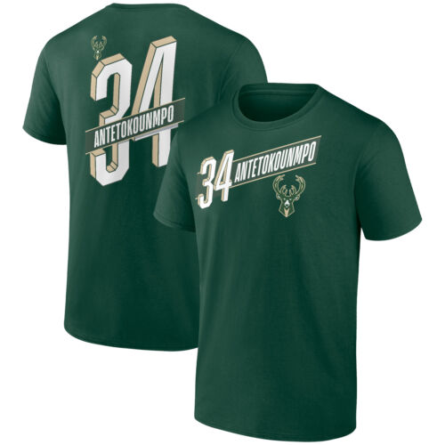 Men's Giannis Antetokounmpo Green Milwaukee Bucks Full-Court Press Name & Number