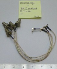 (4) MCX(Female) Right Angle to BNC(Female) Bulkhead RG178 Cables 12" {fo}