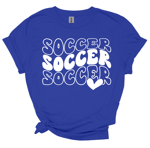 Girl’s Soccer T-Shirt - Retro font w- Heart - Gildan Youth & Adult Unisex sizes - Picture 13 of 15