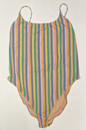 J. Crew Playa Badeanzug Größe Large L Streifen One Piece mehrfarbiger Stil J0257 neu mit Etikett