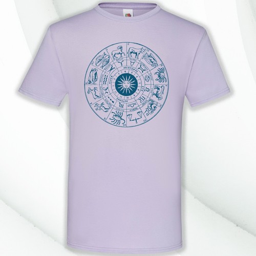 Zodiac Circle Vintage Style Print T-Shirt Birthday Gift Size S - 3XL - Picture 2 of 6