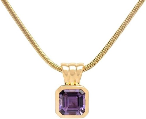 NATÜRLICHER AMETHYST EDELSTEIN 925 STERLINGSILBER WEIHNACHTEN DAMEN ANHÄNGER HALSKETTE - Bild 5 von 5