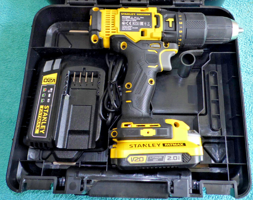 STANLEY FATMAX V20 LI-ION 18V CORDLESS HAMMER DRILL 1 x 2AH BATTERY and CHARGER - Picture 4 of 4