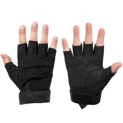 Tactical Gloves Men's Military SWAT Protective Armor Airsoft Shooting Fingerless - Picture 7 of 18
