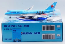 SQ Wings 1:200 Korean Air Boeing 747-400 Diecast Aircraft Model HL7488 Flap Down