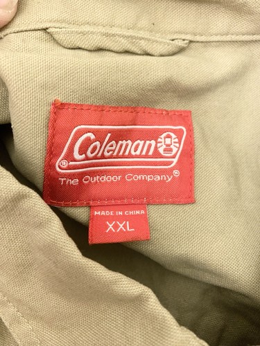 NWT $80 Coleman Shirt Size XXL 2XL 56” Beige Canvas Button Down Long Sleeve - Picture 5 of 6