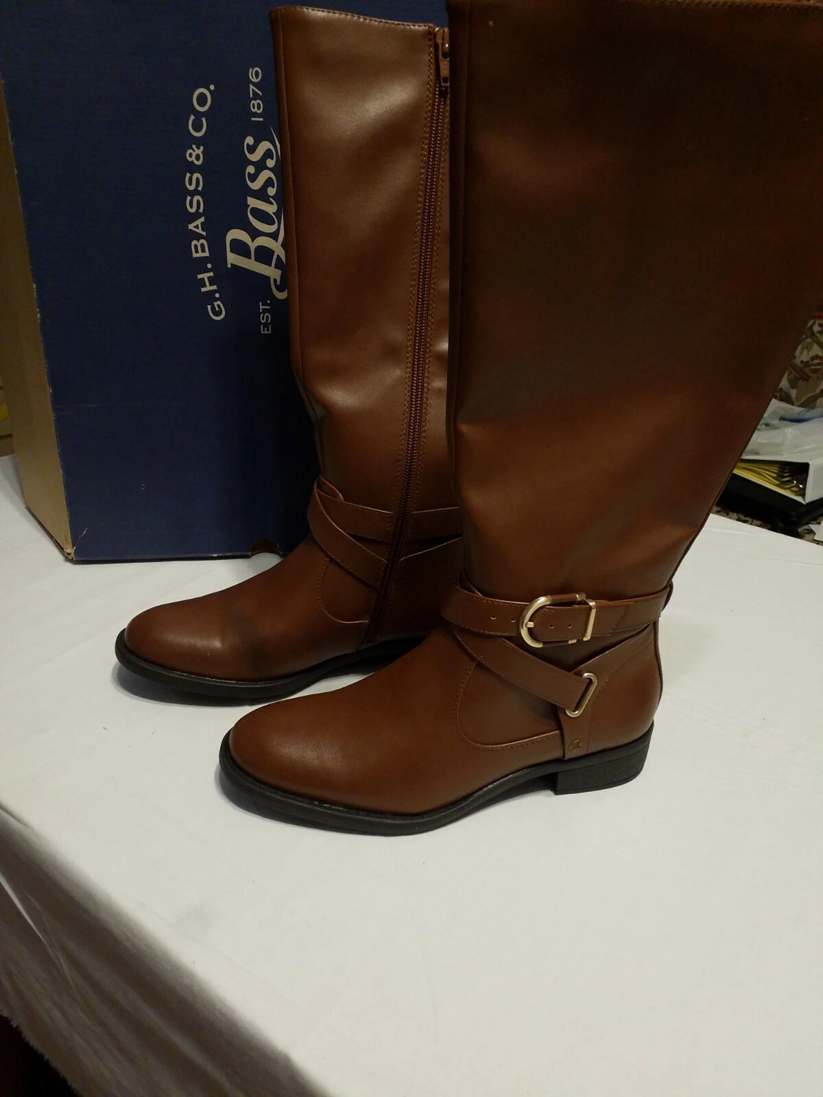 Bass da donna Jordan F 16 stivali da equitazione equestri cognac taglia 7 5 W