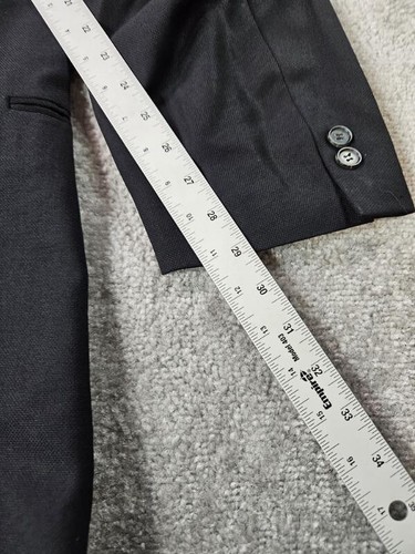 Hugo Boss Suit Jacket 44 R Black Wool Einstein US Birdseye 3 Button Sport USA - Picture 6 of 21