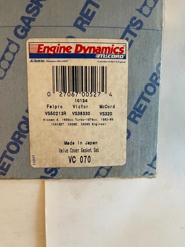 McCord VC070 Engine Valve Cover Gasket Set Wagon Replaces Fel-Pro VS 50213 R - Picture 2 of 3