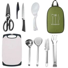 Camping Utensil Set Camping Kitchen Set Cookware 11 Pcs Accessories with Case