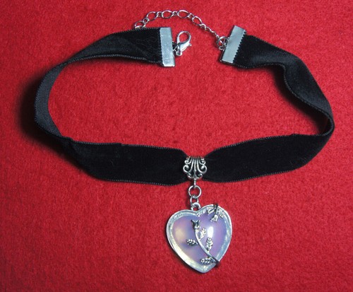 Choker Kropfband Halsband Samtband Hämatit Jade Opalit Türkis uvm. Samt - Bild 18 von 35