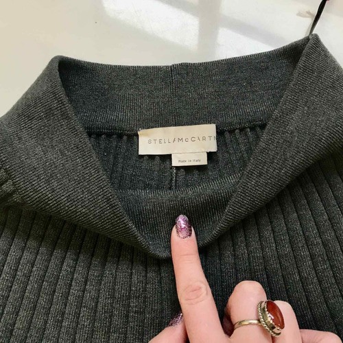 Stella McCartney Pulloverhose hoher Bund grau Wolle Rippstrick Pull-On Gr. 42 6 - Bild 8 von 14