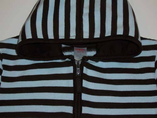 Gymboree "GIRLS BEST FRIEND" sz 7-8 HOODIE ...BLUE & BROWN STRIPED..EUC - Picture 2 of 3