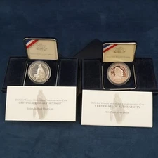 2000 US Mint Leif Ericson Two Coin Silver Dollar Set w/ COA - Free Shipping USA
